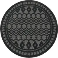 Paco Home Outdoor Teppich wetterfest Boho & Skandi 3D-Optik für Terrasse, Balkon & Garten 160 cm rund