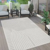 Paco Home Outdoor Teppich wetterfest Boho & Skandi 3D-Optik für Terrasse, Balkon & Garten 140x200 cm