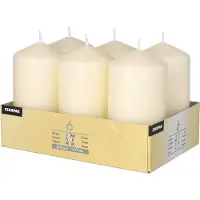 Papstar Stumpenkerzen / Säulenkerzen creme, Abmessungen 6 x 11.5 cm, für Haushalt, Feiern und Gastro