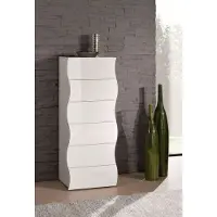 Dmora Kommode Matteo, Kommode mit 6 Schubladen, Kommode für Schlafzimmer, 100% Italy, cm 50x40h122, glänzend weiß