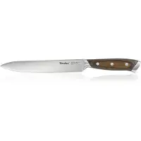 Metaltex Heritage Tranchiermesser, Fleisch Messer mit robustem Griff aus Pakka Holz, 1 Stück, Länge: 33 cm