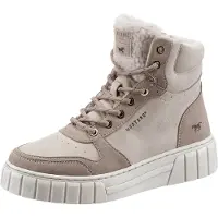 Mustang Damen Sneaker High Top Stiefelette mit Plateau und Warmfutter 1446-602, Größe:37 EU, Farbe:Beige