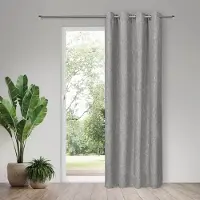 Gerster Vorhang "Karima" Gr. 1, grau (grau, rosé), B:145cm H:245cm, Polyester, Gardinen, Vorhang, SB-Ösenschal "Karima"