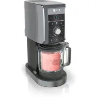 Ninja CREAMi Deluxe, Eis-Shaker, 2,1 l, 3 Becken, Schwarz, Grau, Tasten, Drehregler, 305 mm