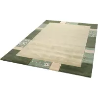 Theko Wollteppich "Royal Ganges", rechteckig, 13 mm Höhe, reine Wolle, mit Bordüre, ideal im Wohnzimmer & Schlafzimmer