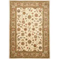 Theko Wollteppich "Royal Ziegler 503", beige, B:60cm H:14mm L:90cm, Schurwolle, Teppiche, Wollteppich, reine Wolle, handgetuftet, Orient-Optik, mit Bordüre