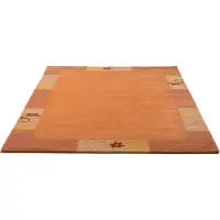 Theko Wollteppich "Royal Ganges" Gr. 7, orange (terrakotta), B:240cm H:13mm L:300cm, Viskose, Wolle, Teppiche, Wollteppich, 95% Wolle, mit Bordüre, auch in rund, Wohnzimmer, Schlafzimmer