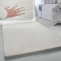 Paco Home Fellteppich "Rabbit 780", rechteckig, 26 mm Höhe, Kunstfell, Kaninchenfell-Haptik, ein echter Kuschelteppich, Uni-Farben