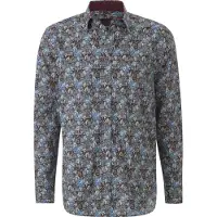 Babista Langarmhemd "Hemd CAROBUSSI", Herren, Gr. XL, weit, blau (blau gemustert), Obermaterial: 100% Baumwolle CO., Hemden Langarmhemd
