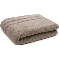 Gozze Badetuch GÖZZE "Monaco", grau (taupe), B:70cm L:140cm, Walkfrottier, Obermaterial: 100% Baumwolle, Handtücher, Badetuch, Uni Farben, mit gewellter Bordüre, reine Baumwolle