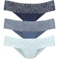 Vivance 3er-Pack, aus elastischer Baumwolle mit floraler Spitze
