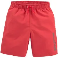 s.Oliver Badeshorts "Philip Kids", Kinder, Gr. 158/164, N-Gr, rot, Polyester, kontrastfarbene Details, unifarben, Badehosen Badeshorts, im schlichten Design