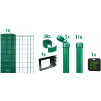 Alberts Fix-Clip Pro Gartenzaun, Höhe 81 cm, Länge 25 m, Zaun-Komplettset zum Einbetonieren, grün