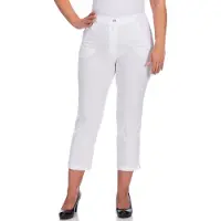 Kjbrand 7/8-Hose "BEA 7/8", Damen, Gr. 54, N-Gr, weiß, Web, Obermaterial: 47% Baumwolle, 45% Polyester, 6% Viskose, 2% Elasthan, figurumspielend 7/8-Länge, Hosen 7/8-Hose, bügelfrei