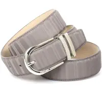 Anthoni Crown Ledergürtel , Damen, Gr. 105, grau, Rindsleder, unifarben, Gürtel Ledergürtel, mit filigraner silberfarbener Dornschließe