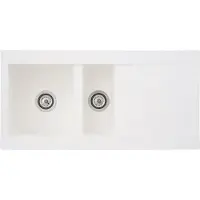 Respekta Einbauspüle , weiß, B:100cm H:20cm T:50cm, Verbundwerkstoff, Küchenspülen, Einbauspüle
