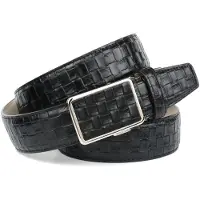 Anthoni Crown Ledergürtel , Herren, Gr. 105, schwarz, Leder, gemustert, Gürtel Ledergürtel, geprägtes Flechtmuster, Oberfläche dezent glänzend