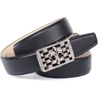 Anthoni Crown Ledergürtel , Damen, Gr. 105, schwarz, Leder, unifarben, Gürtel Ledergürtel, Schließe mit Lilien-Motiv
