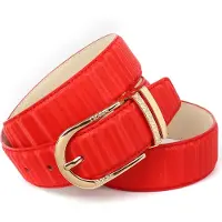 Anthoni Crown Ledergürtel , Damen, Gr. 80, rot, Rindsleder, unifarben, festlich, Gürtel Ledergürtel, mit filigraner goldfarbener Dornschließe