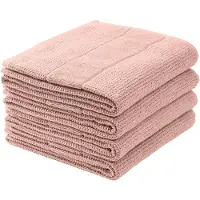 Schiesser Handtuchset Turin | Einfarbig | 4-teilig | 100% Baumwolle | Flauschig & Saugstark | 50x100 cm | Hellrosa