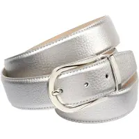 Anthoni Crown Ledergürtel , Damen, Gr. 105, silber (silberfarben), Leder, unifarben, Gürtel Ledergürtel, in Hirschprägung