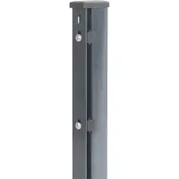 GAH Alberts Zaunpfosten ALBERTS, grau (anthrazit), B:6cm H:240cm T:4cm, Stahl, Zaunpfosten, Zaunpfosten, 60x40 mm für Doppelstabmattenzaun, 240 cm, mit Klemmlaschenbefestigung