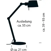 HELL Schreibtischleuchte Medo, sandfarben, Höhe 93 cm, E27