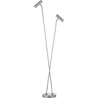 HELL LED-Stehleuchte Tom Pro, nickel matt, 2-flammig, CCT, Dimmer