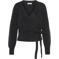 LASCANA Wickelstrickjacke mit breitem Rippbündchen, Loungewear
