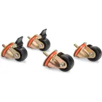 Digitus Feststellbare Laufrollen für Universalgestelle & freistehende IP55 Netzwerkschränke, Lenkrolle, Schwarz, Bronze, 4 Stück(e)