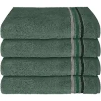 Schiesser Handtuchset Skyline Color | Einfarbig | 4-teilig | 100% Baumwolle | Flauschig & Saugstark | 50x100 cm | Dunkelgrün