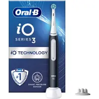 Oral-B iO Series 3 Duopack elektrische Zahnbürste, matt Schwarz/Eisblau, Reinigungstechnologie: Mikrovibrationen