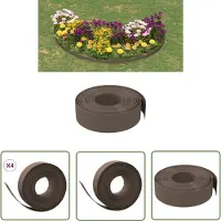 The Living Store Rasenkanten 4 Stk. Braun 10 m 15 cm Polyethylen