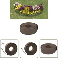 The Living Store Rasenkanten 3 Stk. Braun 10 m 15 cm Polyethylen