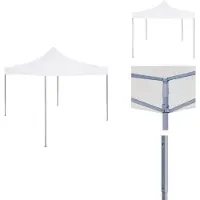 vidaXL Profi-Partyzelt Faltbar 3 x 3 m Stahl Weiß - Pavillons & Partyzelte