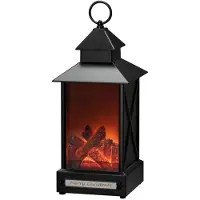 Konstsmide - LED Laterne, Kamin 8h Timer, 4 warm weiße Dioden, batteriebetrieben, Außen, 0,4W, Batterie: 3 x C 1,5V (exkl.)