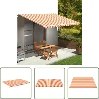 The Living Store Markisenbespannung Gelb und Orange 5x3,5 m