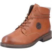 Rieker Damen Schnürstiefeletten Braun Synthetik Größe: 39