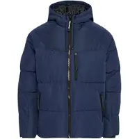 Blend BHMkars Herren Steppjacke Winterjacke Jacke mit Kapuze hohem Kragen Brusttasche Reißverschlusstaschen Label-Details Regular fit