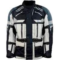 Roleff RO775 Motorradjacke – Beige-Schwarz-Grau, wasserdicht, atmungsaktiv & mit Protektoren Größe: S,