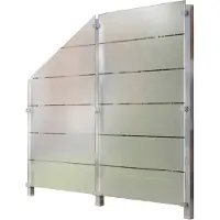 Staket Pro Zaun , silber (silberfarben), Pfosten: 3 Stk., Edelstahl, Glas, Zaunelemente, Zaun, Glaszaun, Gesamtlänge: 2,17 m, 3 Pfosten