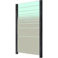 Staket Pro Zaun , grau (anthrazit), Pfosten: 2 Stk., Aluminium, Glas, Zaunelemente, Zaun, Glaszaun, Gesamtlänge: 1,217 m, 2 Pfosten