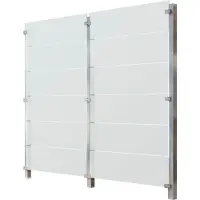 Staket Pro Zaun , silber (silberfarben), Pfosten: 3 Stk., Edelstahl, Glas, Zaunelemente, Zaun, Glaszaun, Gesamtlänge: 2,265 m, 3 Pfosten