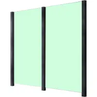 Staket Pro Zaun , grau (anthrazit), Pfosten: 3 Stk., Aluminium, Glas, Zaunelemente, Zaun, Glaszaun, Gesamtlänge: 2,212 m, 3 Pfosten