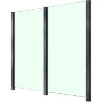 Staket Pro Zaun , grau, Pfosten: 3 Stk., Aluminium, Glas, Zaunelemente, Zaun, Glaszaun, Gesamtlänge: 2,212 m, 3 Pfosten