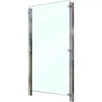 Staket Pro Zaun , silber (silberfarben), H:1.911cm L:121cm, Edelstahl, Glas, Zaunelemente, Zaun, Glaszaun, Gesamtlänge: 1,21 m, 2 Pfosten