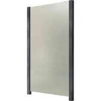 Staket Pro Zaun , grau, Pfosten: 2 Stk., Aluminium, Glas, Zaunelemente, Zaun, Glaszaun, Gesamtlänge: 1,217 m, 2 Pfosten