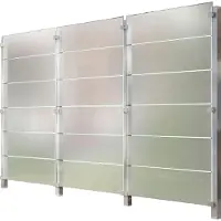 Staket Pro Zaun , silber (silberfarben), Pfosten: 4 Stk., Edelstahl, Glas, Zaunelemente, Zaun, Glaszaun, Gesamtlänge: 3,32 m, 4 Pfosten