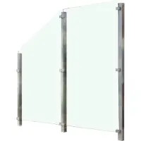 Staket Pro Zaun , silber (silberfarben), Pfosten: 3 Stk., Edelstahl, Glas, Zaunelemente, Zaun, Glaszaun, Gesamtlänge: 2,212 m, 3 Pfosten