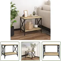 The Living Store Beistelltisch Sonoma-Eiche 55x38x45 cm Holzwerkstoff